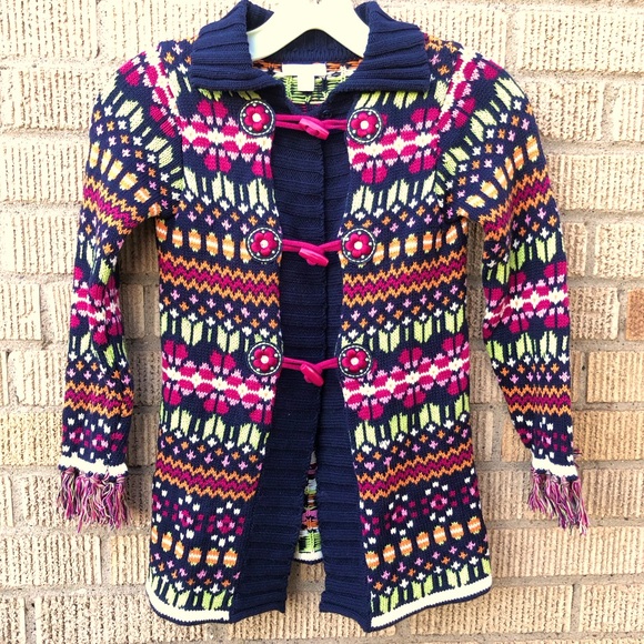 Savannah Girls Multicolored Sweater with Toggle Buttons Size 4T - Picture 1 of 8